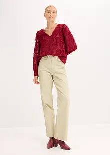 Blus med blommigt strukturmönster, bonprix