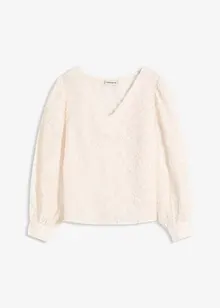 Blus med blommigt strukturmönster, bonprix