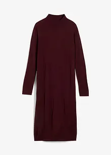 Stickad klänning med ståkrage, bonprix
