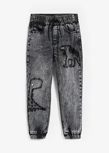 Termojeans med dinosauriemönster för barn, Regular Fit, bonprix