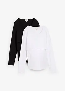 Mamma-/amningstopp i ekologisk bomull (2-pack), bonprix