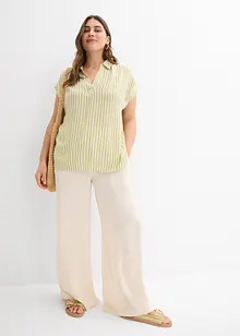 Kortärmad blus i följsam viskos, bonprix