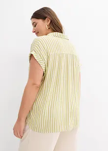 Kortärmad blus i följsam viskos, bonprix