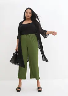 Lång hålmönstrad cardigan, bonprix