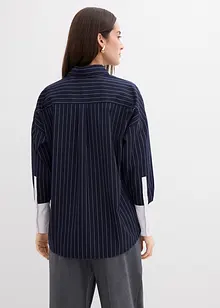 Kritstrecksrandig blus av viskosmix, bonprix