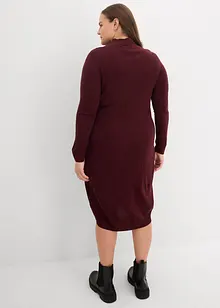 Stickad klänning med ståkrage, bonprix