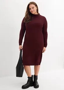 Stickad klänning med ståkrage, bonprix