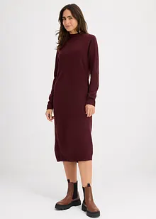 Stickad klänning med ståkrage, bonprix