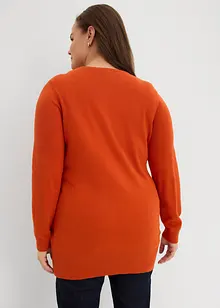 Lång baströja med V-ringning, bonprix