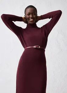 Stickad klänning i merinoull, bonprix