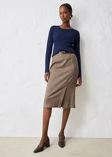 Ribbstickad tröja av merinoull, bonprix