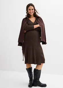 Extra mjuk stickad mamma-/amningsklänning med 3/4-ärm, bonprix