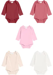 Långärmad body för bebisar, med ekologisk bomull (5-pack), bonprix