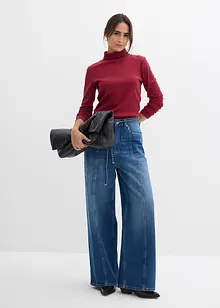 Ribbstickad topp av ren bomull, bonprix