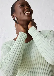 Finstickad tröja av merinoull, bonprix