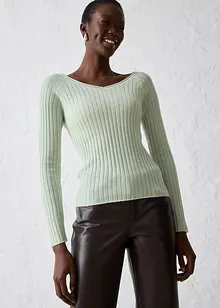 Finstickad tröja av merinoull, bonprix