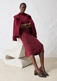 Stickad kjol av mjuk yllemix, bonprix