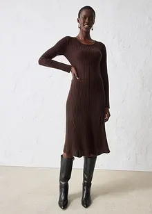 Stickad klänning i merinoull, bonprix