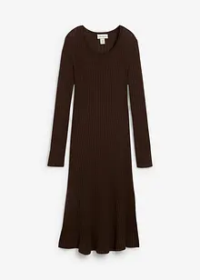 Stickad klänning i merinoull, bonprix