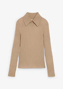 Ribbad tröja i merinoull, bonprix