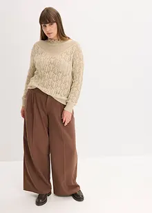 Hålmönstrad tröja i bomullsblandning, bonprix