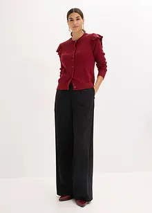 Hålmönstrad cardigan i bomullsblandning, bonprix