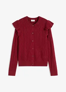 Hålmönstrad cardigan i bomullsblandning, bonprix