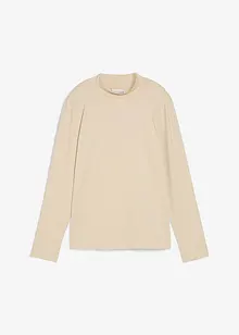 Långärmad topp med ståkrage och återvunnen polyamid, bonprix