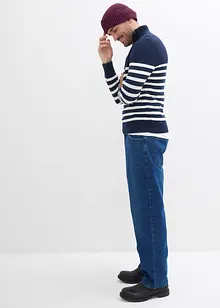 Tröja med krage och dragkedja, normal passform, bonprix