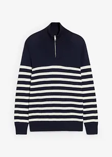 Tröja med krage och dragkedja, normal passform, bonprix