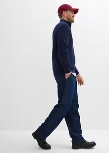 Tröja med krage och dragkedja i ren bomull, bonprix