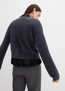 Cardigan i viskosmix av lurvigt garn, bonprix