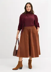 Manchesterkjol i bomullsmix, bonprix