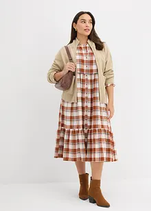 Mellanlång flanellklänning, bonprix