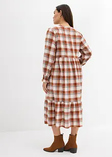 Mellanlång flanellklänning, bonprix