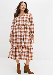Mellanlång flanellklänning, bonprix