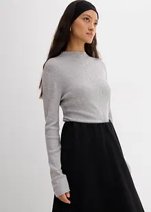 Ribbstickad topp i viskosmix, bonprix