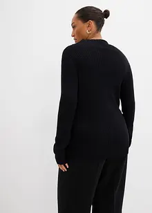 Ribbstickad topp i viskosmix, bonprix