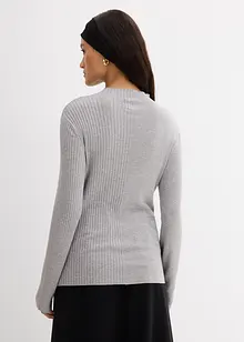 Ribbstickad topp i viskosmix, bonprix