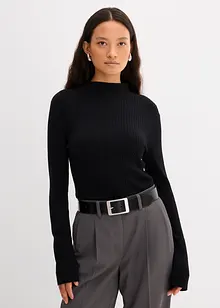 Ribbstickad topp i viskosmix, bonprix