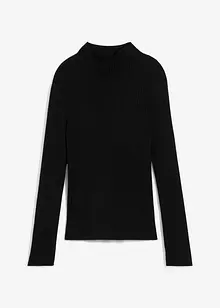 Ribbstickad topp i viskosmix, bonprix