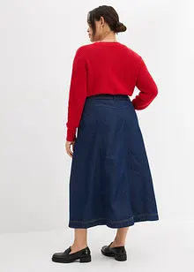 Mellanlång jeanskjol, bonprix