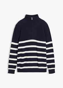 Finstickad tröja med krage, av bomull, bonprix