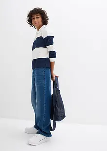 Sweatshirt med pikékrage i ren ekologisk bomull för barn, bonprix