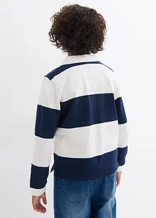 Sweatshirt med pikékrage i ren ekologisk bomull för barn, bonprix