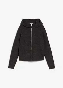 Cardigan med huva, bonprix