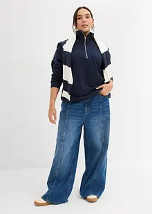 Oversizesweatshirt med dragkedja, bonprix