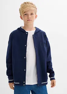 Collegejacka av ekologisk bomull med huva, bonprix