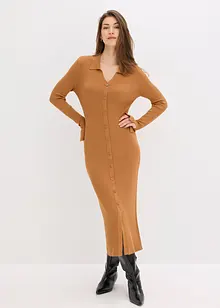 Stickad klänning av mjuk viskosmix, bonprix