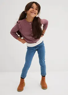 Finstickad cardigan med volangärmar för barn, bonprix